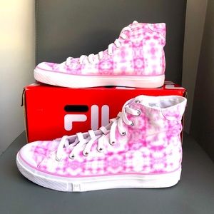 FILA® Tarp 1911 Tie-Dye Women's Hi-Top Shoes Pastel Lavender Sneakers Size 9.5